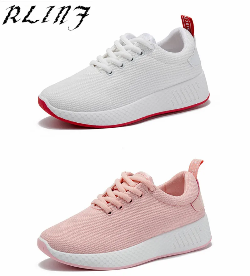RLINF/Женская дышащая теннисная обувь на шнуровке Повседневная Уличная Легкие