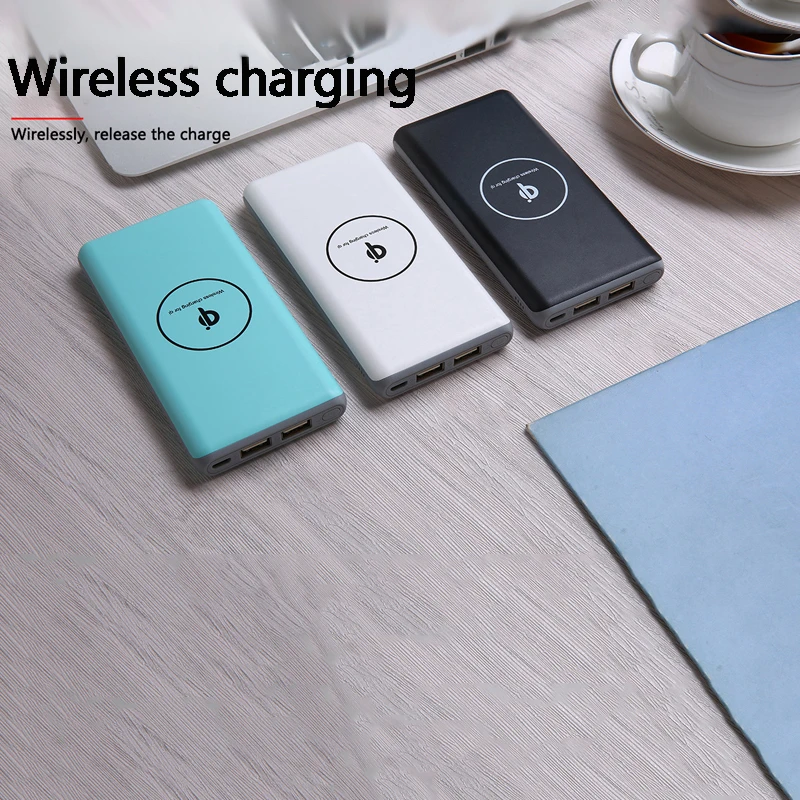 Беспроводное зарядное устройство 20000 мАч портативное для смартфонов 2 USB