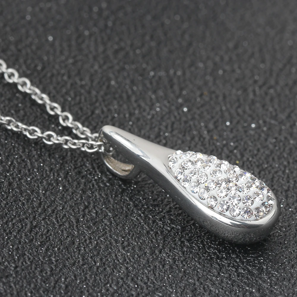 Золото/серебро Цвет Нержавеющая сталь капли воды кулон ожерелья для женщин