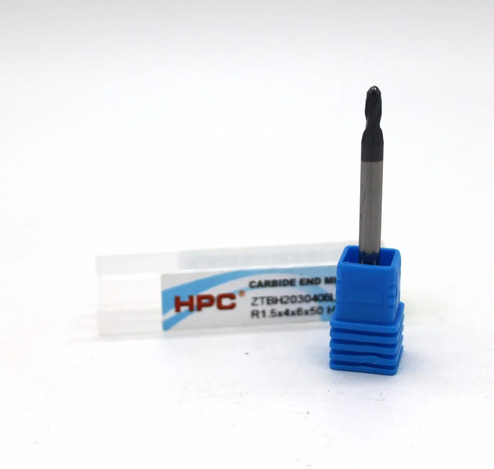 

R1.5*4*50 of 2 flutes HRC 45 ball nose mill cutter carbide end mills CNC machine milling tools