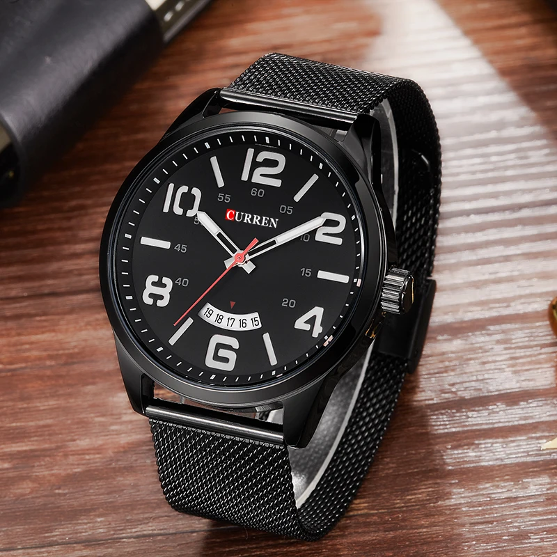 Curren Watches Men Top Brand Luxury Cow Stainless Steel Quartz-Watches Sport Men's Waterproof Relogio Masculino | Наручные часы