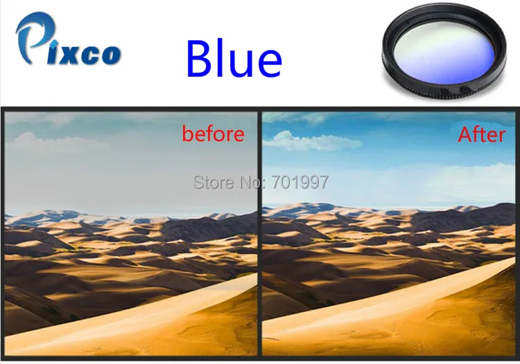 Pixco 55 мм градиентный синий или желтый серый красный фильтр для объектива
