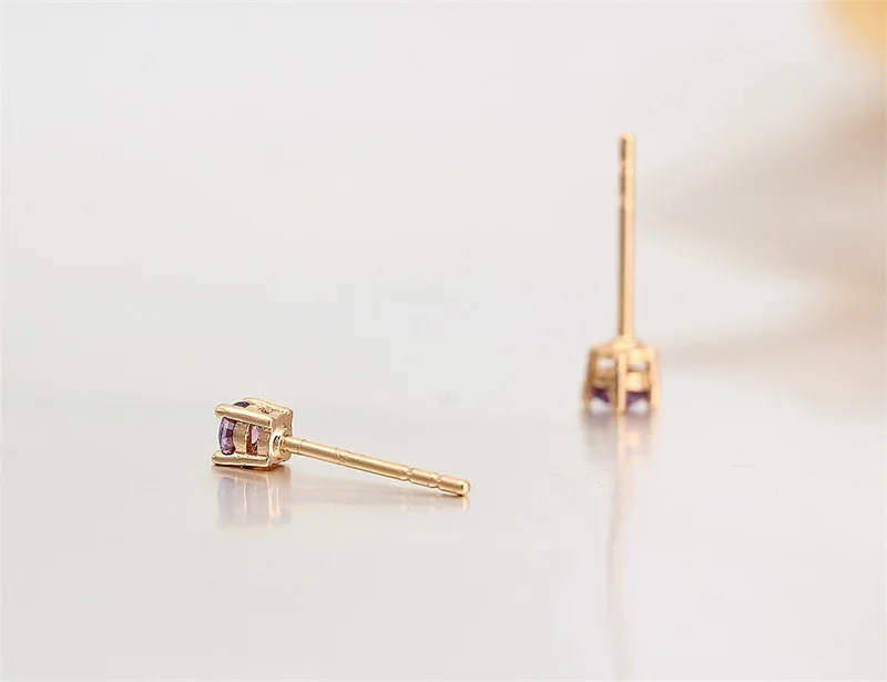 Серьги гвоздики с круглыми фианитами 8 цветов|small stud earrings|stud earringsstud earrings for women |