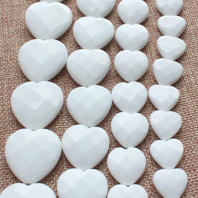 Граненые бусины в форме сердца из белого фарфора агата 18 мм 20 30 15 дюймов|loose beads|beads