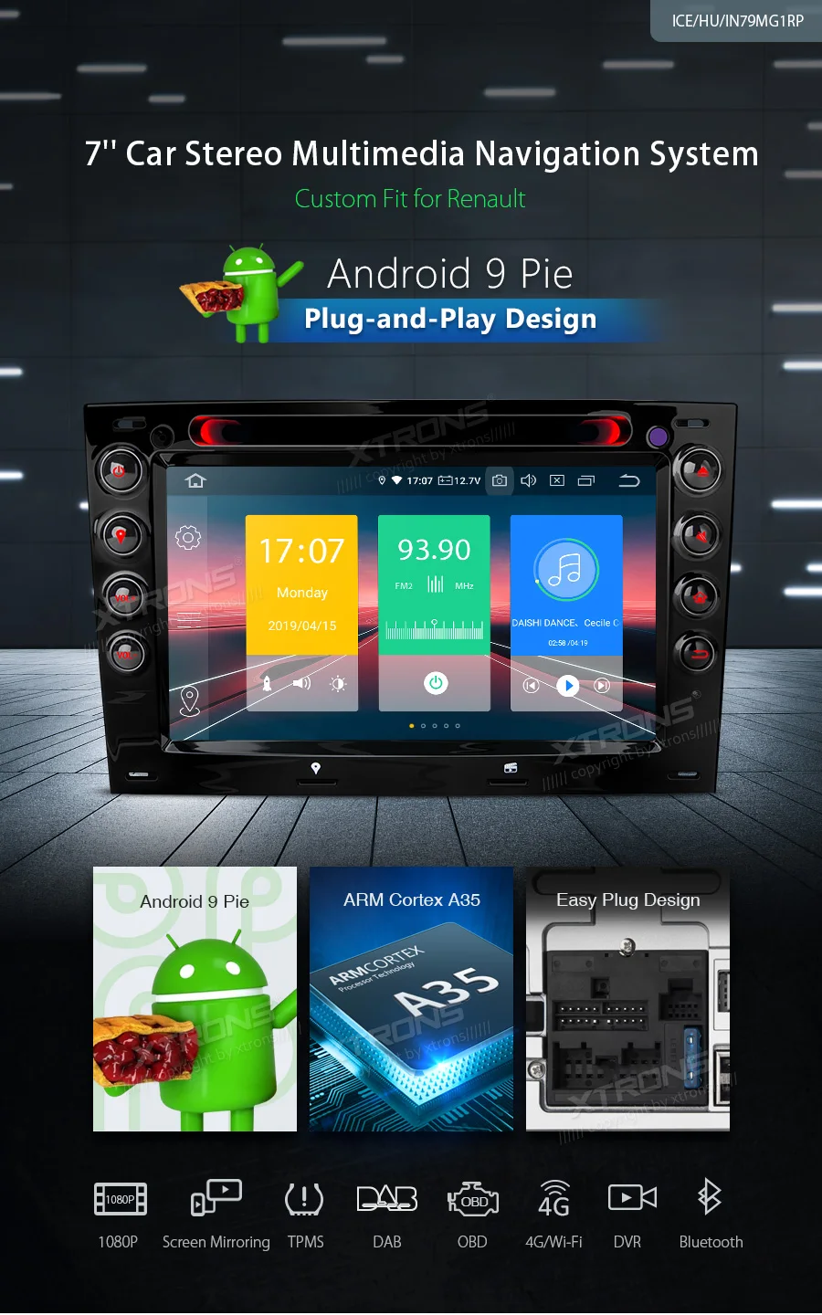 XTRONS Android 9,0 автомобильный стерео DVD мультимедийный плеер для Renault Megane II 2 2002 2003 2004 2005 2006 радио gps OBD wifi TPMS