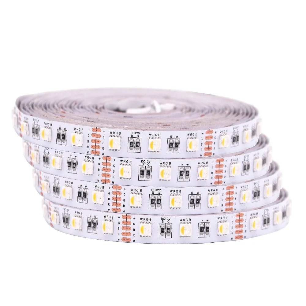 SMD 5050 4 в 1 RGBW RGBWW Светодиодная лента Водонепроницаемая IP65 IP67 IP20 5 м 300LED DC 12V Гибкая