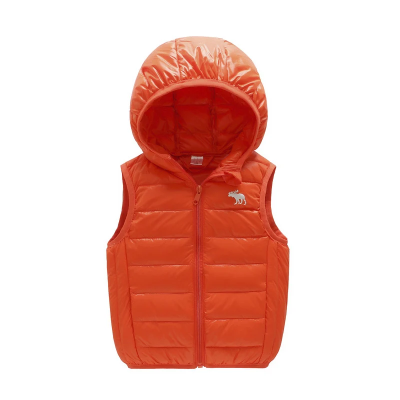 Slaixiu/осень теплая детская безрукавка тонкий хлопок одежда жилет с капюшоном