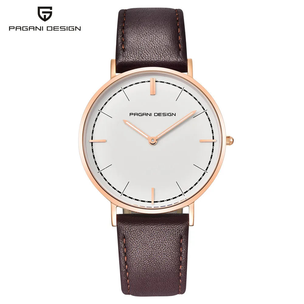 Leather women gold B PAGANI Дизайн Новые простые стильные деловые мужские часы ультра тонкие модные спортивные водонепроницаемые мужские наручные часы поддержка дропшиппинг - Цвет: Leather women gold B