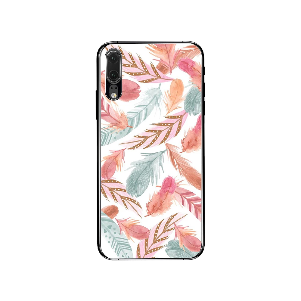 ELETEIL Flower Feathers Printed Phone Case For Huawei P10 Lite P20 P20Lite Plus Pro Shockproof Silicone Back Cover E30 |
