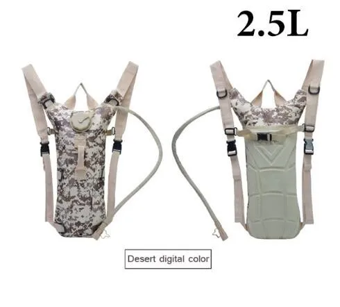 Molle военный тактический рюкзак для воды, сумки для велоспорта, походов на открытом воздухе, походов, охоты, сумка для воды, рюкзак для альпинизма - Цвет: 2.5L Desert Digital