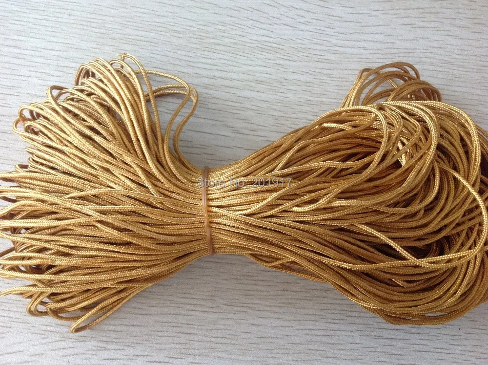 2 мм Coldenrod Rattail оплетка нейлоновый шнур + DIY Ювелирная веревка макраме для