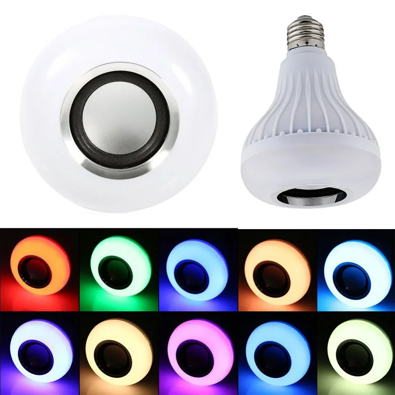 2018 светодиодный лампы E27 RGB лампа со звуком лампада Bluetooth светильник лампочка