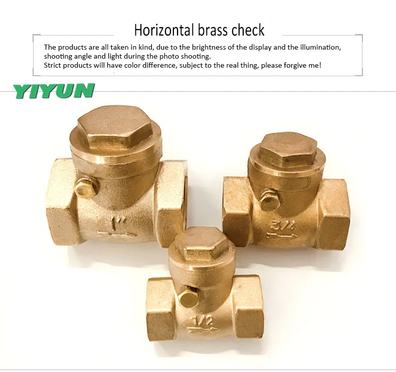 YIYUN горизонтальный латунный обратный клапан 1/2 &quot3/4&quot 1 &quotмедный один внутренняя