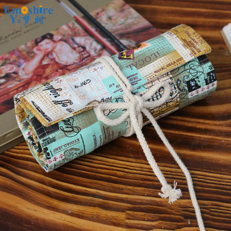 Подарочный Модный хлопковый холщовый чехол для карандашей emoшир мультяшный