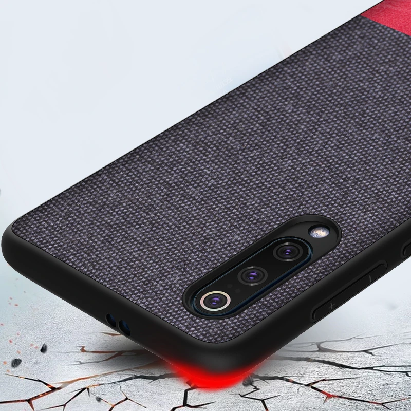 Luxury Canvas Soft Case For Xiaomi Mi 9 8 6 Cases Hybrid Texture Grid Pattern SE Back Cover |