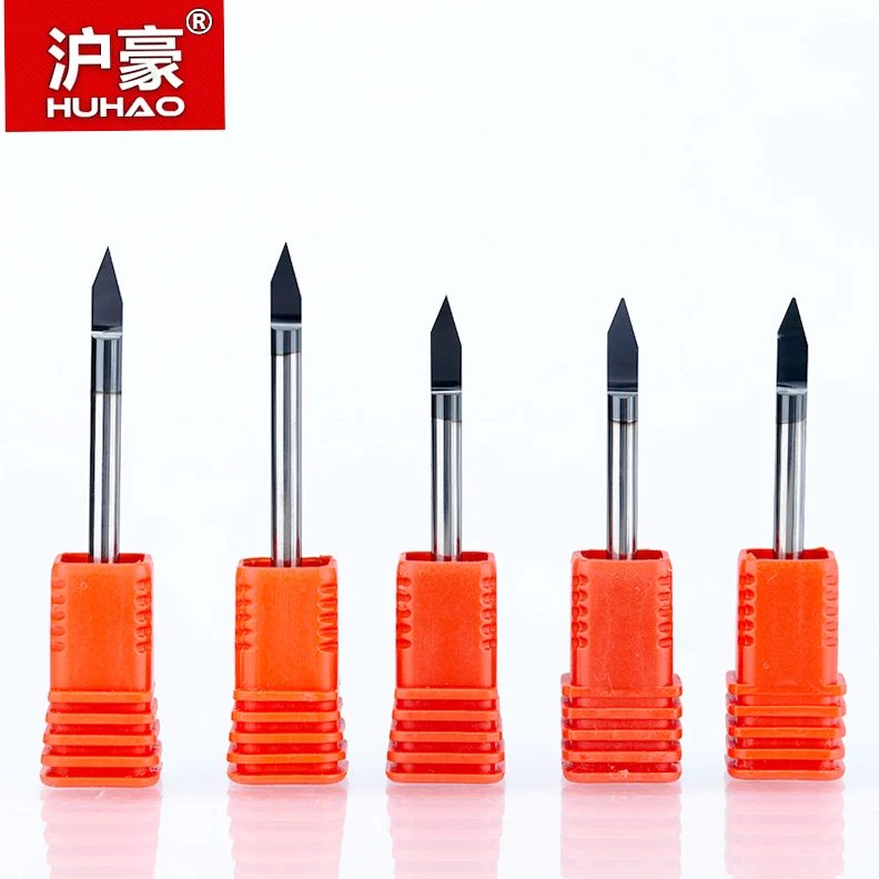 HUHAO 1pc 3.175mm Titanium Coating Engraving Bits 3A Top quality Carving Cutter Flat Bottom CNC router bits for wood end mill |