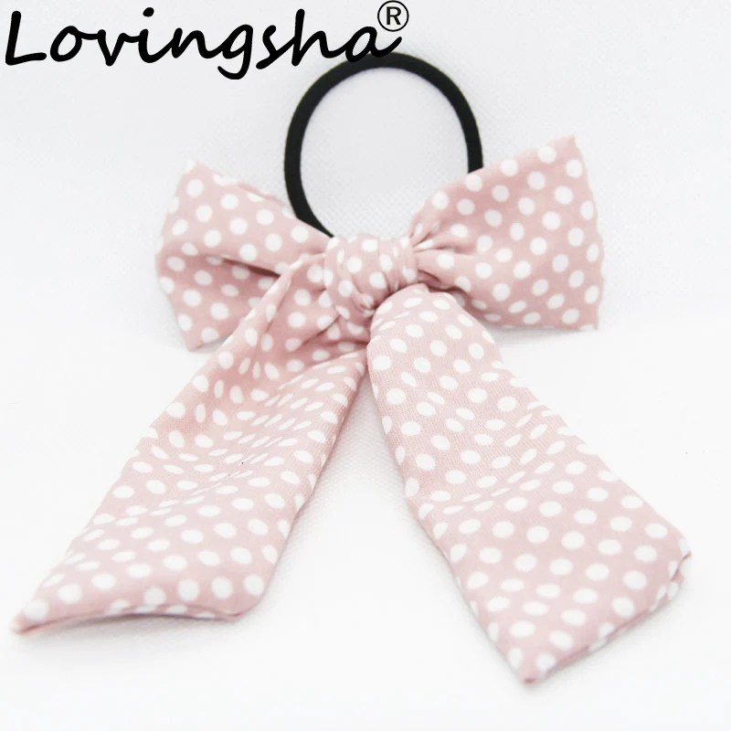 

Резинки для волос женские LOVINGSHA, в горошек, с хвостом, ATC006