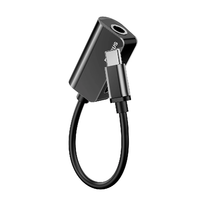 Straight Black Baseus USB C адаптер типа OTG C до 3,5 мм разъем type-c Aux аудио разъем для Xiao mi Red mi Note 7 mi 9 huawei mate 30 P30 P20 Pro - Цвет: Straight Black