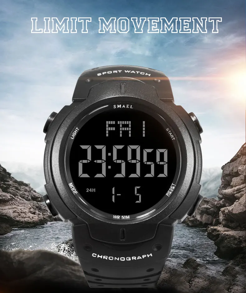 SMAEL военные часы армейские модные часы мужские большой циферблат S Shock Relojes Hombre повседневные спортивные часы 0915 светодиодный цифровые часы для мужчин