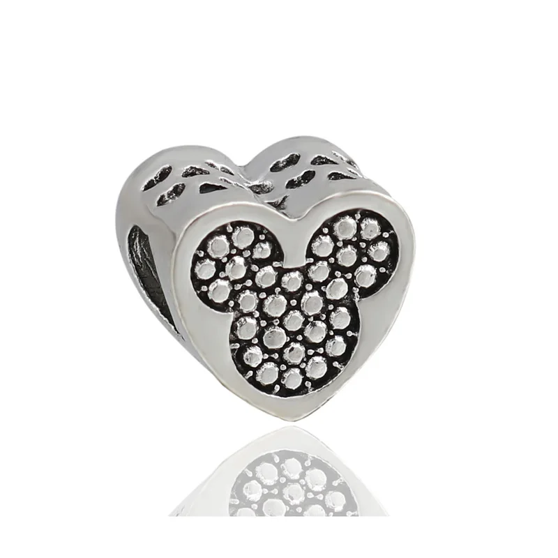 Maxi эмаль карта Love Hear галстук Микки из мультфильма Сплав Бусины подходят Pandora