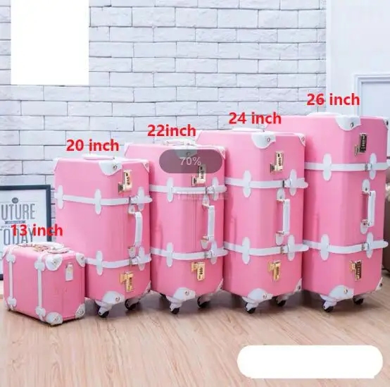 1 pcs luggage CARRYLOVE 2" 22" 2" 26" Спиннер чемодан в стиле ретро набор багаж дорожная тележка чемодан на колесиках - Цвет: 1 pcs luggage