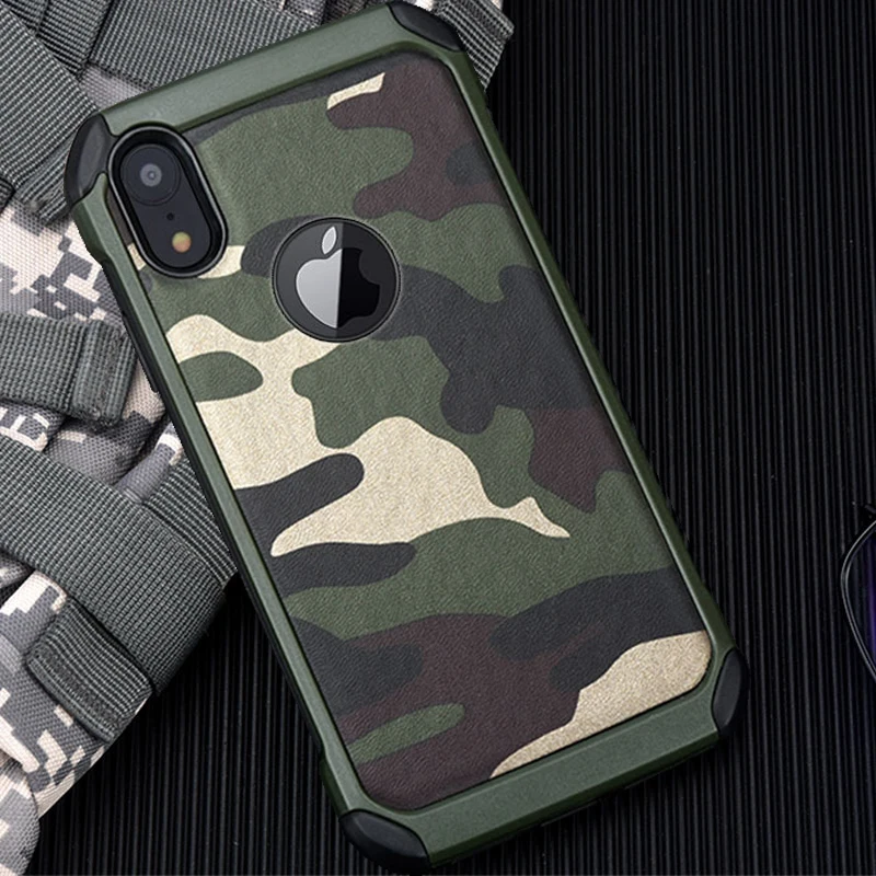 Армейский камуфляжный чехол для iPhone 7 8 X XS Max XR силиконовая задняя крышка из