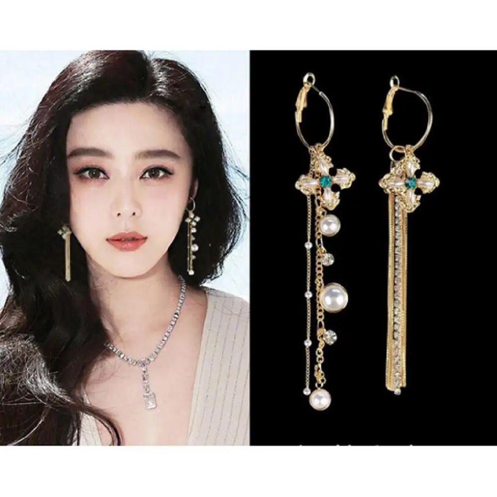 

Элегантные хрустальные серьги-линии, сверкающие стразы, длинные серьги, ювелирные изделия для женщин