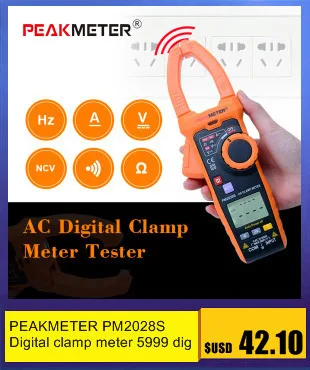 PEAKMETER PM2018S цифровой клещи Авто Диапазон переменного тока мультиметр с NCV двойной дисплей функция