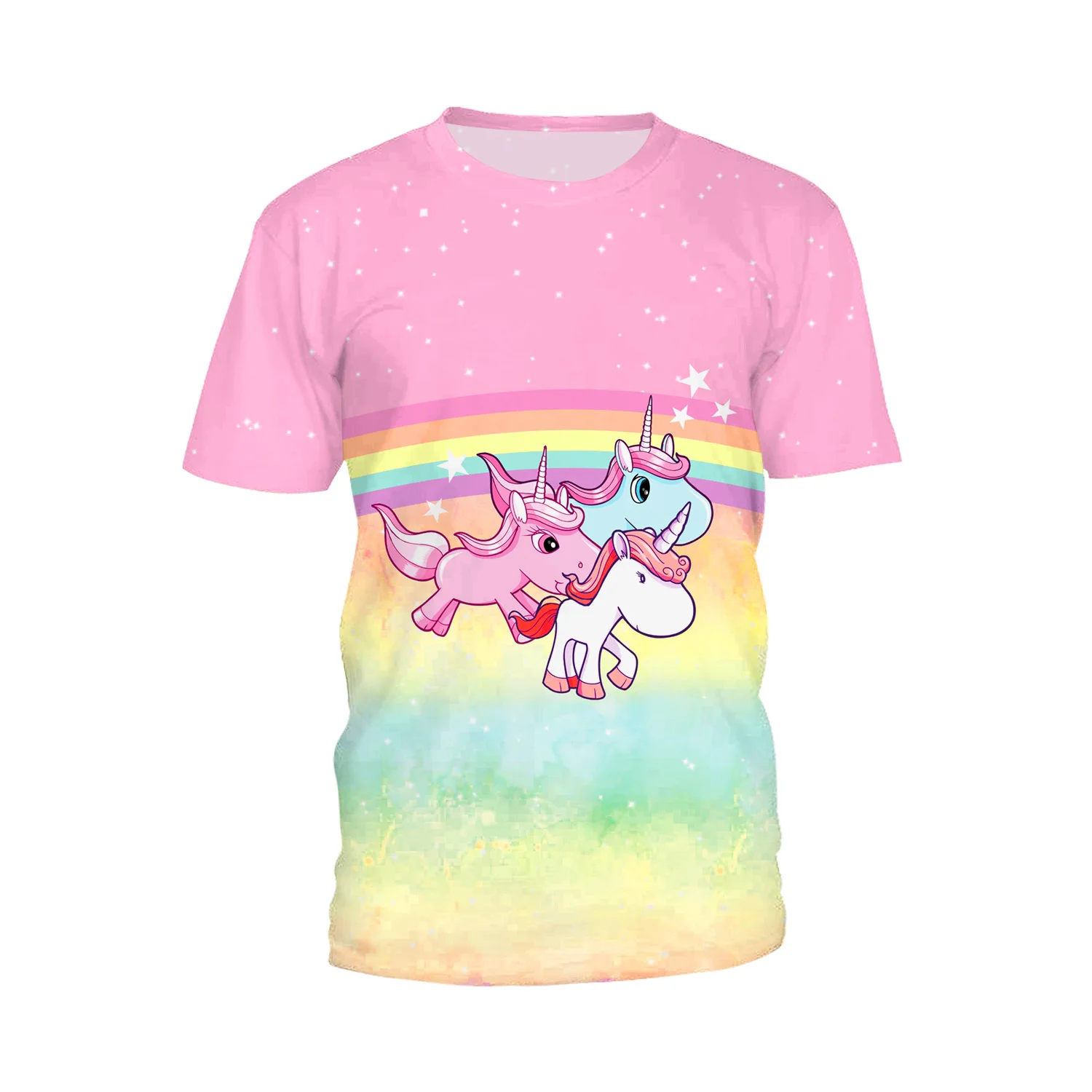 ЛИВА девушка Повседневное 3D Единорог печати футболки для женщин Большие размеры