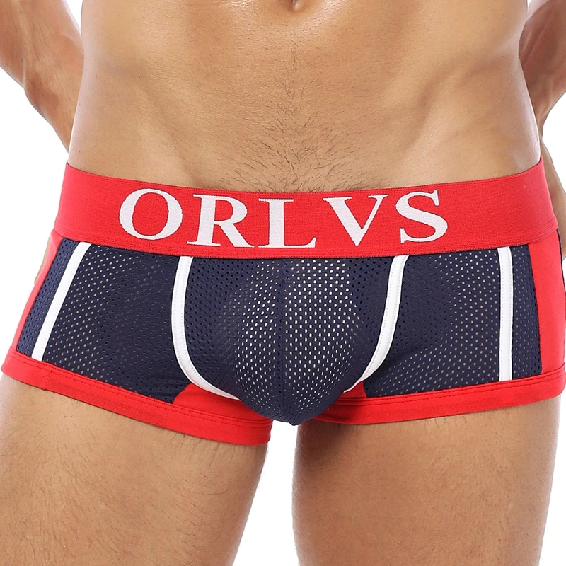 Брендовые боксеры мужское нижнее белье ORLVS мужские Cueca Сетчатое дышащие Cuecas