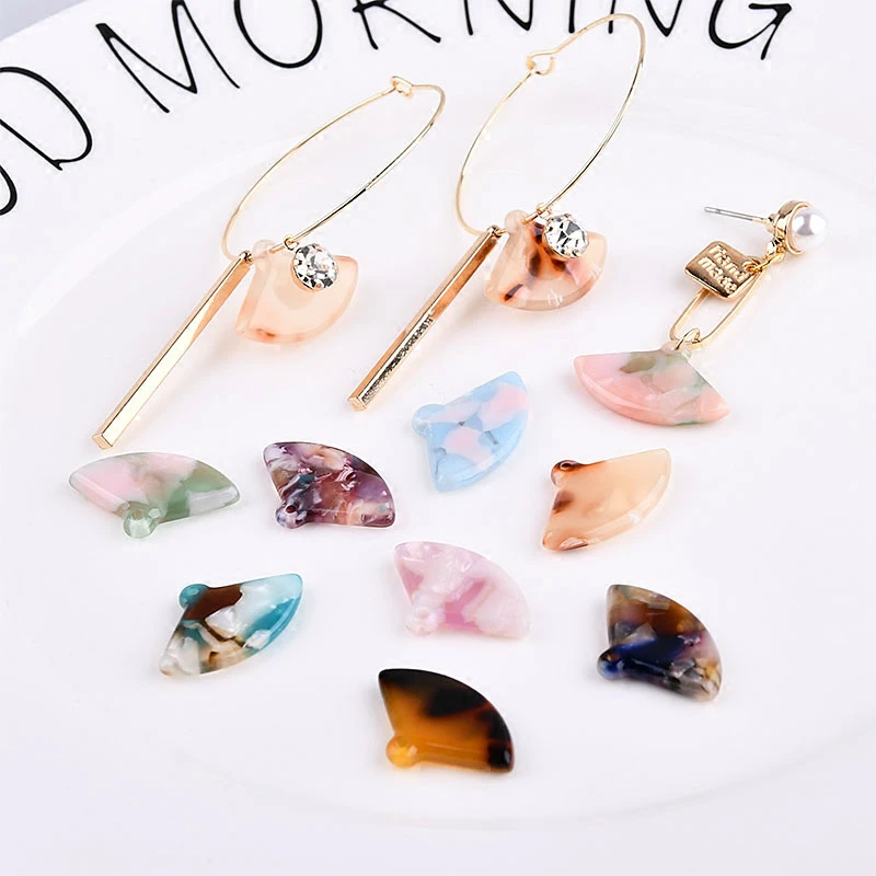 South Korea small fresh environmental protection acetic acid fan pendant material DIY earring earrings accessories | Украшения и