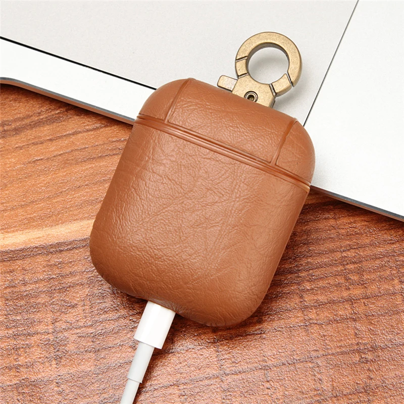 Роскошный кожаный чехол для Airpods сумка Беспроводная Крышка наушников Bluetooth
