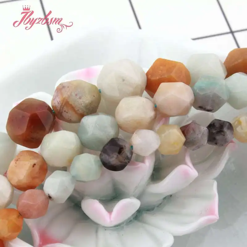 

4,6,8,10,12mm Faceted Multicolor Amazonite Beads Natural Stone Beads For DIY Necklace Bracelets Jewelry Making 15" Free Shipping