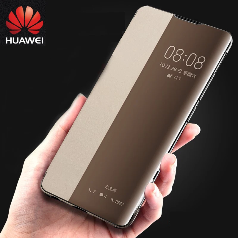 Чехол книжка для HUAWEI P40pro P40 Pro оригинальный 100% Официальный чехол Smart View P30pro кожаный