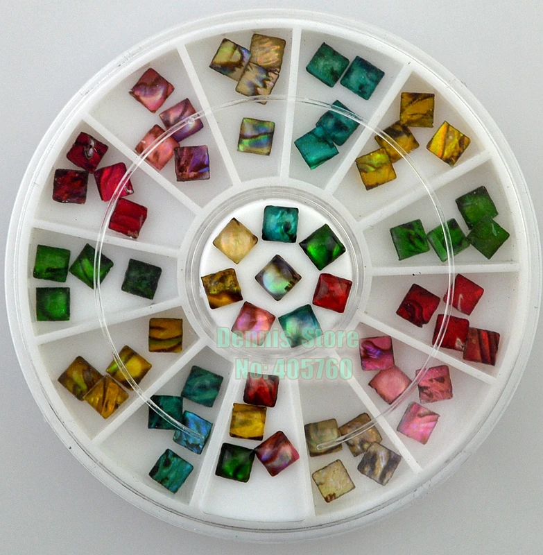 Оптом 60 шт. красочные блестящие огни оболочки камень квадратный акриловый