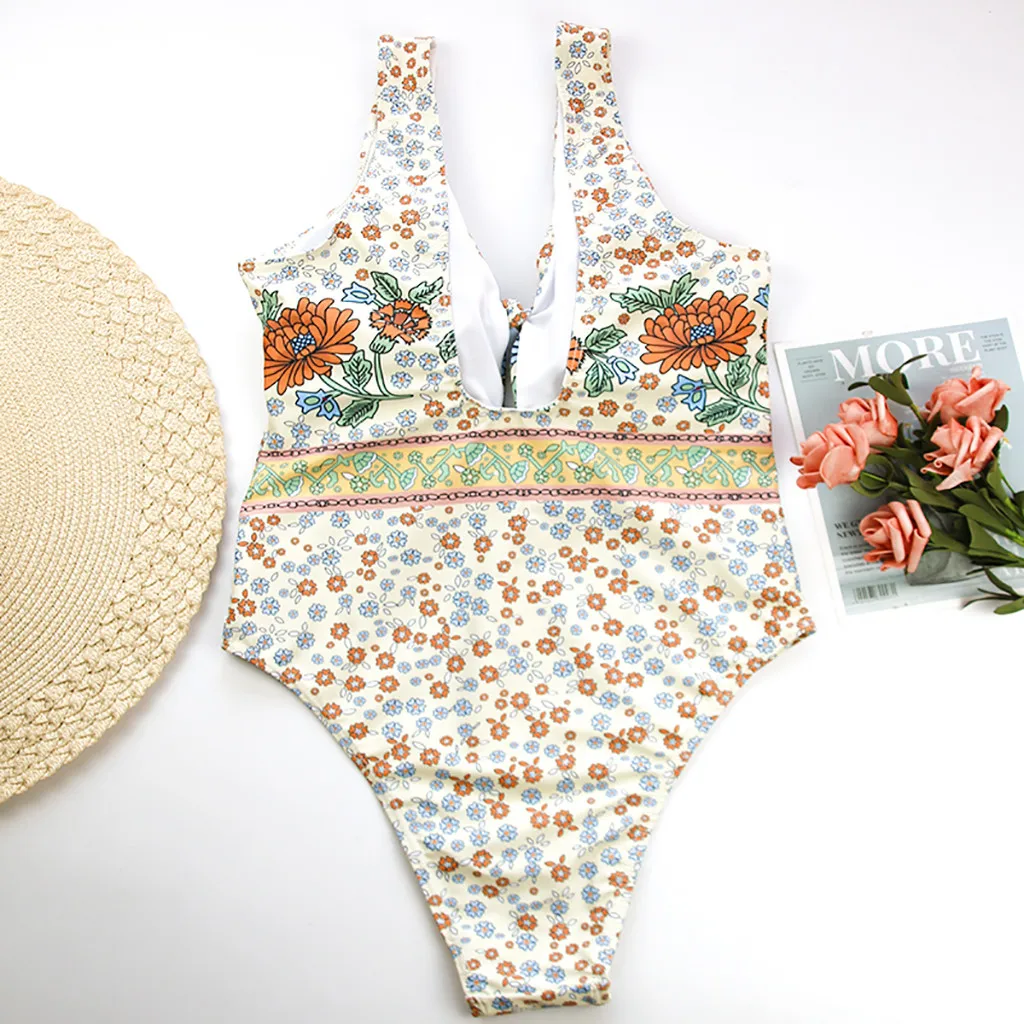 Женский новый летний комплект бикини с принтом красного и белого цветов