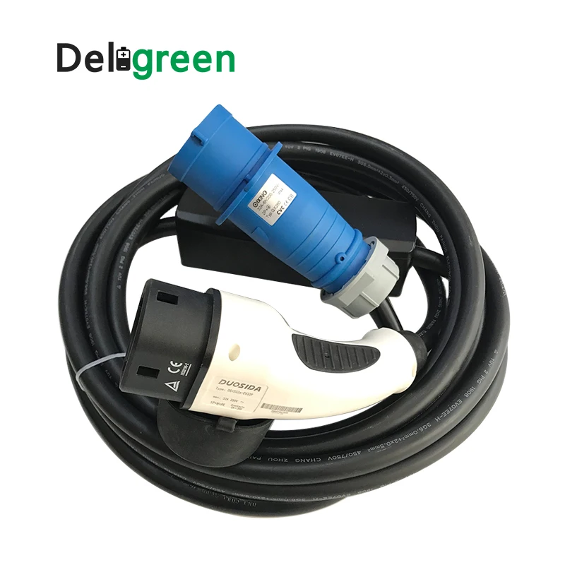 Khons Smart Mode 2 EV charger Tesla adjustable current charging cable 16Amp IEC62196-2 Type 2 Mennekes