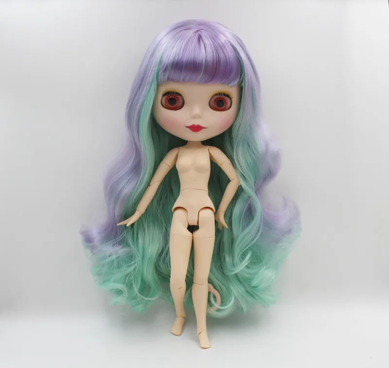 Бесплатная доставка BJD шарнир RBL-526MJ DIY Обнаженная кукла Blyth подарок на день рождения для девочки 4 цвета большие глаза куклы с красивыми волосами милая игрушка