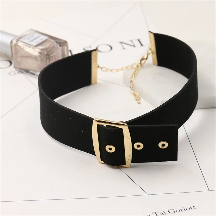 Simplee Винтаж искусственная кожа Прохладный чокер женщин сексуальный круг Рок