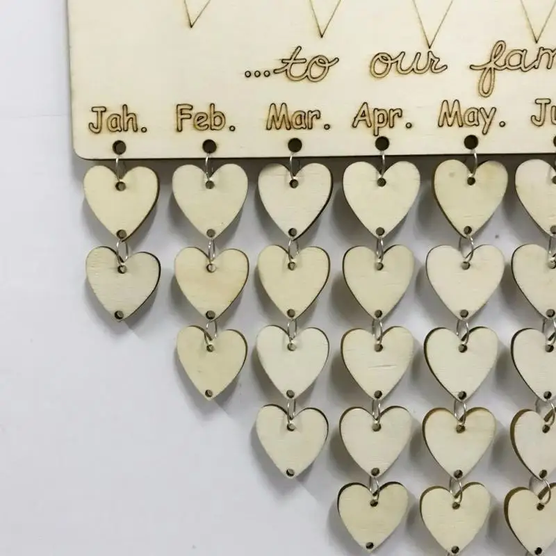 Wood Birthday Reminder Board DIY Family Friends advent Calendar Sign Special Dates Planner Christmas Party Decors | Дом и сад
