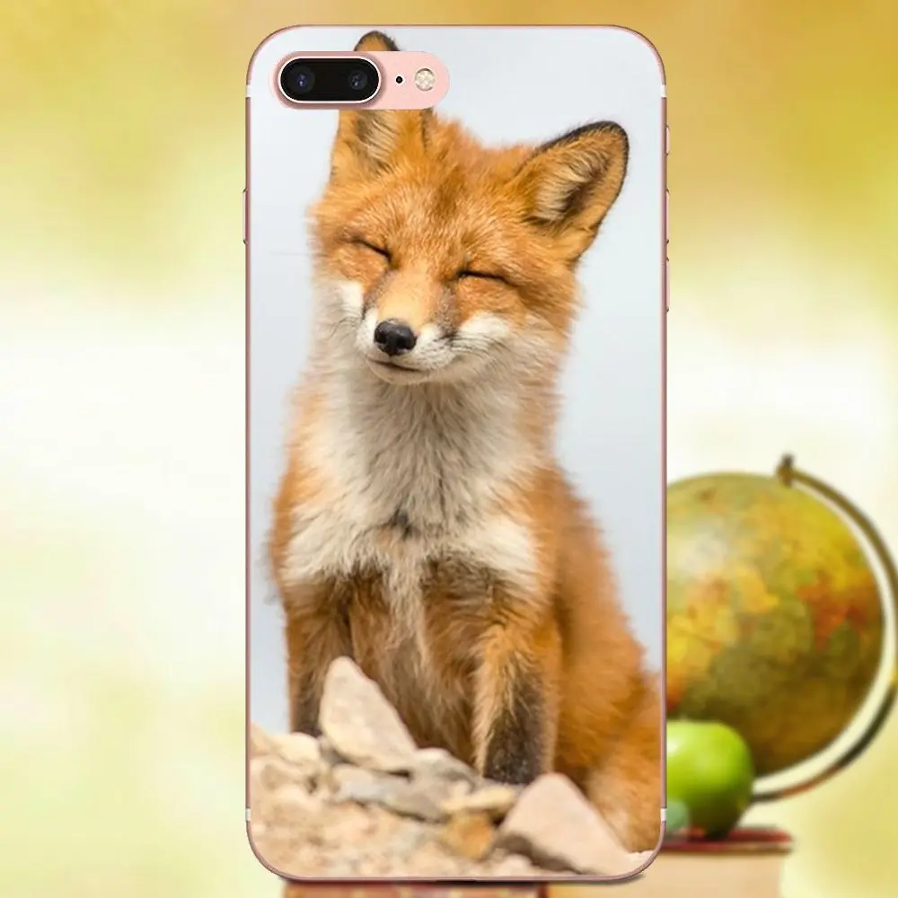 Мягкий чехол аксессуары как милые животные лисы красная лиса для Apple iPhone X XS Max XR 4 4S