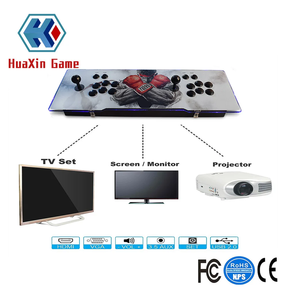 Классическая аркадная игровая консоль 2 игрока коробка ретро Мини Аркадные