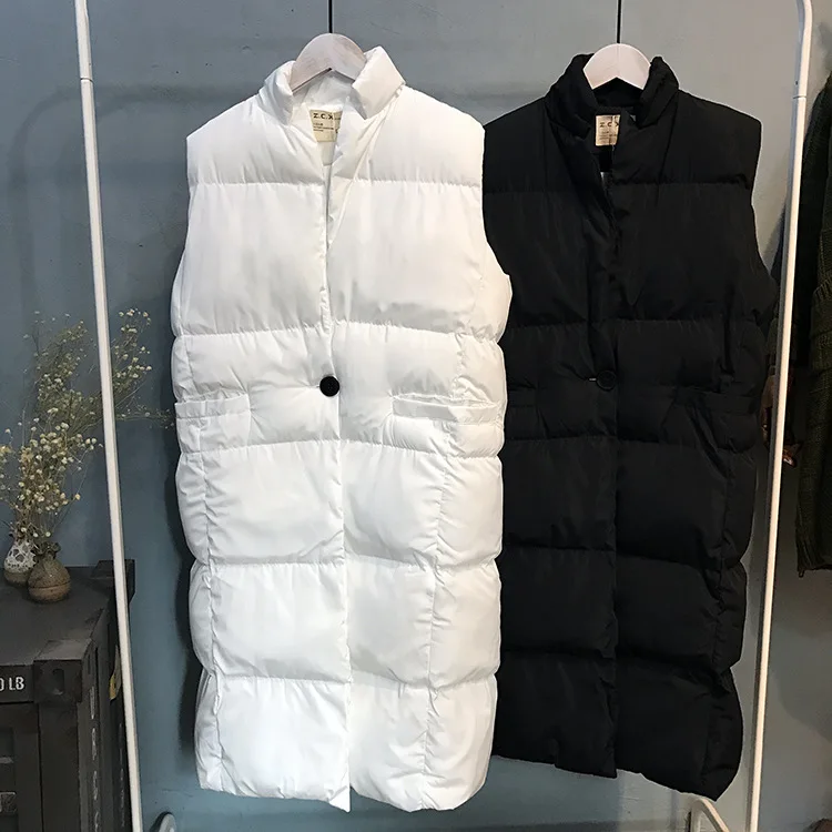 Olgitum зимний длинный жилет женский Colete женское Inverno хлопковый стеганый Femme Chalecos Mujer