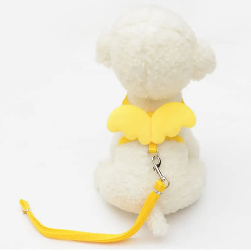 Cute Small Pet Dogs Cats Leashes Collars Set Puppy Leads Angel Wing Design Adjustable Harness Pets Accessories LBShipping | Дом и сад