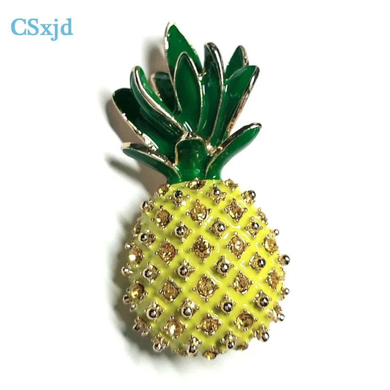 CSxjd желтая брошь в виде ананаса Стразы винтажная Изысканная модная фруктов