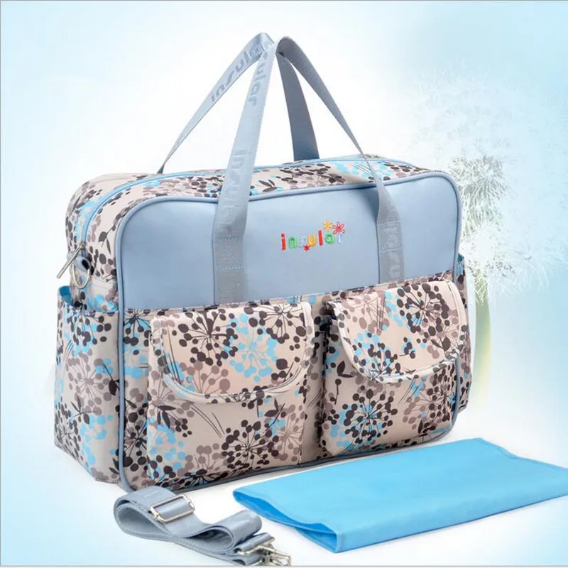 

Flower Printed Nappy Bags Diaper Bags Water Proof Anti-bacterial Bottle/Diaper/Toys/Garment Stroller Bags