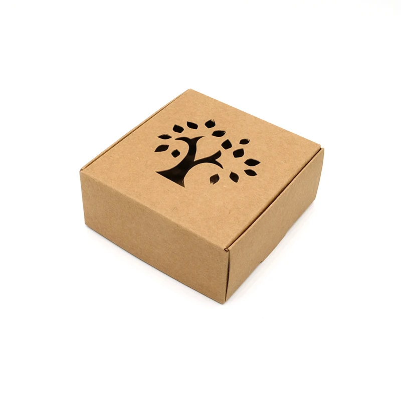 Hollow Tree Kraft Paper Gift Box Handmade Soap Wedding Favor Candy Manual Craft Packaging Brown Window Boxes Free Shipping | Дом и сад