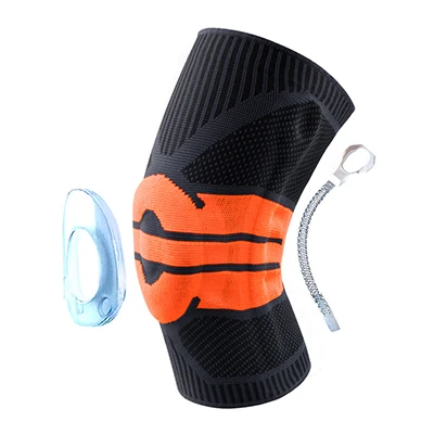 HX063 Black orange 1 шт. дышащие эластичные уличные спортивные защитные наколенники для пешего туризма баскетбола, тактические наколенники, силиконовые наколенники - Цвет: HX063 Black orange