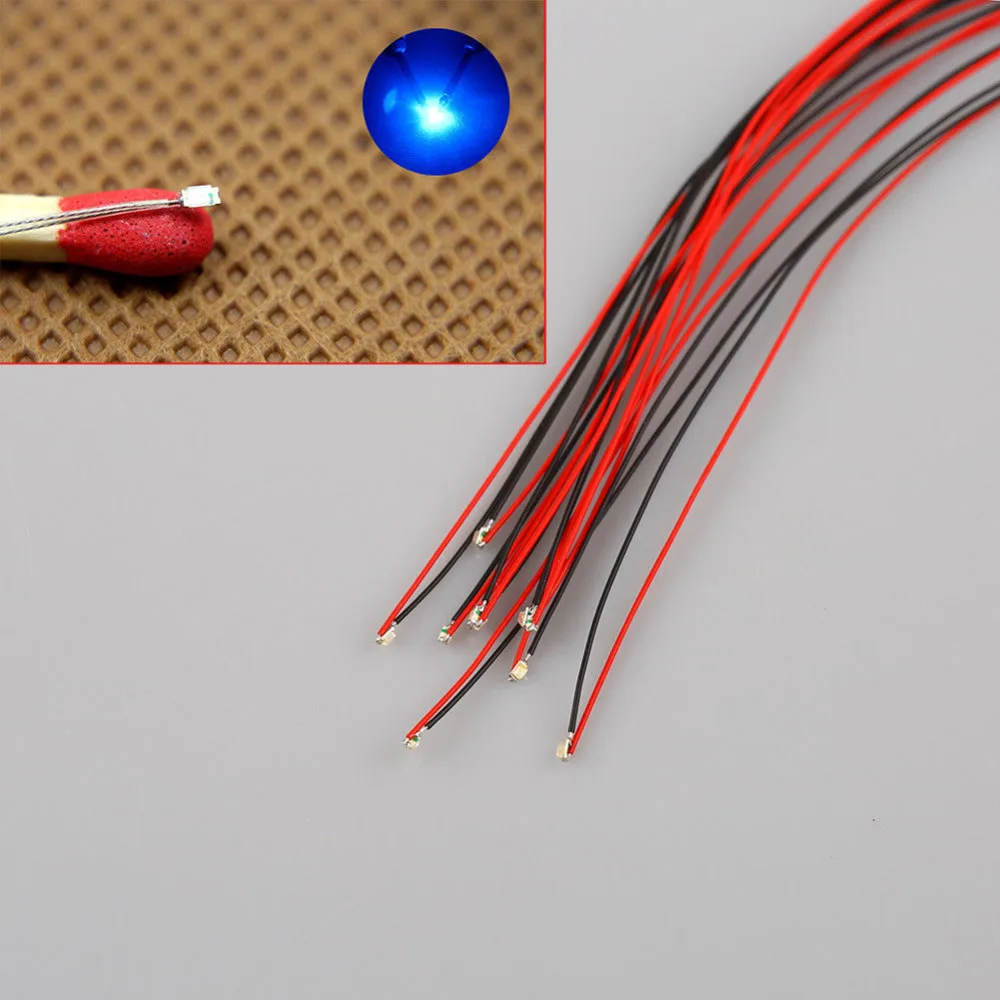 T0402WM 10 шт. Синий SMD светодиодные декорации предварительно припаянные микро
