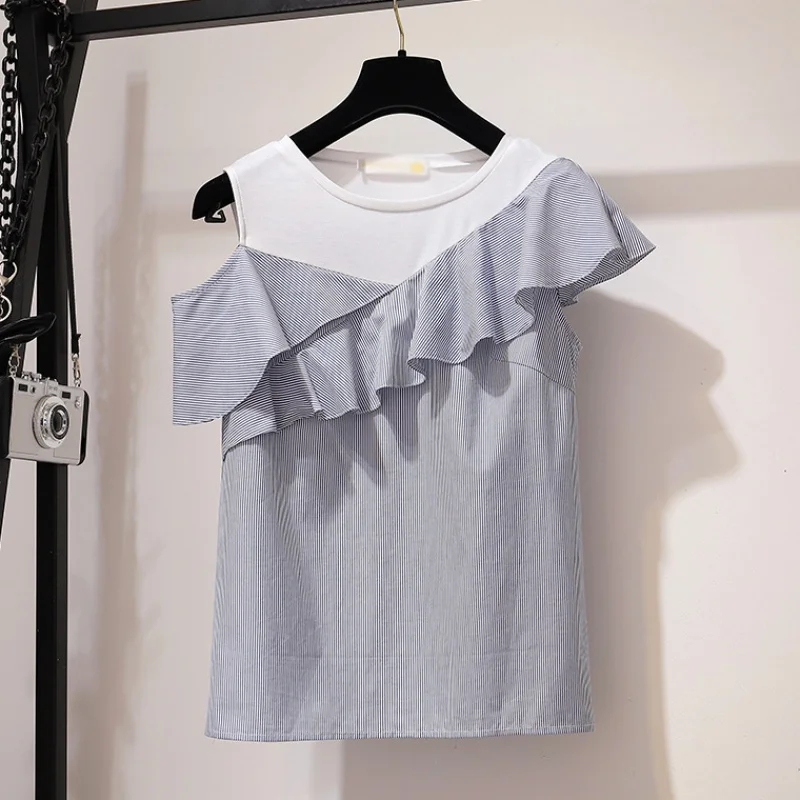 Женский комплект из 2 предметов кружевная джинсовая юбка в полоску Лоскутная